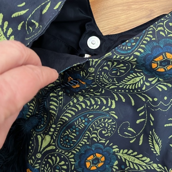 Boho Sling Bag Cross Body Navy Gold with Blue Tassel - Picture 4 of 6